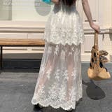 レーススカート重ね着 シアー チュールペチスカート | WITCH | 詳細画像3 