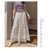 レース ボリュームフレアロングスカート  | WITCH | 詳細画像10 