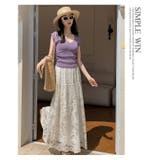 レース ボリュームフレアロングスカート  | WITCH | 詳細画像12 