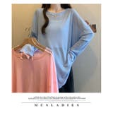 シアーTシャツ長袖 クルーネック インナー レイヤード 薄手トップス | WITCH | 詳細画像15 