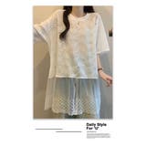 裾レースラインストーンオーバーTシャツ | WITCH | 詳細画像11 