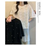 裾レースラインストーンオーバーTシャツ | WITCH | 詳細画像14 