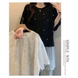 裾レースラインストーンオーバーTシャツ | WITCH | 詳細画像16 