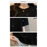 裾レースラインストーンオーバーTシャツ | WITCH | 詳細画像4 