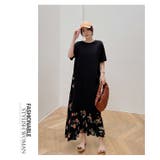 Tシャツマキシワンピース花柄裾フレアドッキングワンピ | WITCH | 詳細画像15 