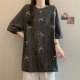 グレー | リボンデザインダメージシアートップス | WITCH