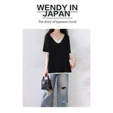 大人上品重ね風ゆったり 体型カバーTシャツ Vネック トップス | WITCH | 詳細画像14