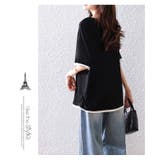 大人上品重ね風ゆったり 体型カバーTシャツ Vネック トップス | WITCH | 詳細画像16