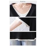 大人上品重ね風ゆったり 体型カバーTシャツ Vネック トップス | WITCH | 詳細画像5