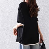 大人上品重ね風ゆったり 体型カバーTシャツ Vネック トップス | WITCH | 詳細画像3