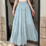 棉麻素材ティアードフレアスカート | WITCH | 詳細画像2 