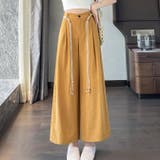 オレンジ | 九分丈 涼感 麻素材 ガウチョパンツ | WITCH