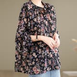ボリュームスリー花柄長袖シフォンブラウス | WITCH | 詳細画像3