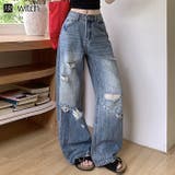 ダメージカットルーズデニムパンツ | WITCH | 詳細画像1 