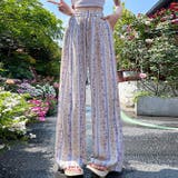 パープル | 花柄 ワイドパンツ レディース 柄パンツ | WITCH