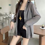 グレー | シアーシャツ シースルー 透け感ブラウス トップス  | WITCH