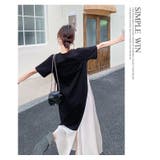 マタニティワンピースマキシワンピ異素材切替えデザインフレアドッキングワンピ | WITCH | 詳細画像17 
