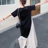 マタニティワンピースマキシワンピ異素材切替えデザインフレアドッキングワンピ | WITCH | 詳細画像4 