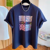 ネイビー | シンプルおしゃれな大人ヒョウ柄 Tシャツ | WITCH