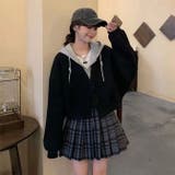 ブラック | ジッパー フード付き パーカー大人可愛 | WITCH