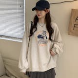 ベージュ | スウェットト レーナープルオーバートップス | WITCH