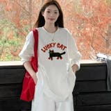 (B-type)ホワイト | 大人可愛いプリントTシャツオーバーサイズ | WITCH