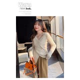 クロスVネックリブ編みニットトップス | WITCH | 詳細画像14