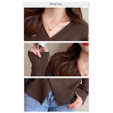 クロスVネックリブ編みニットトップス | WITCH | 詳細画像4