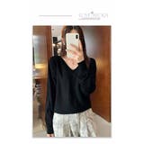 Vネックニットソー ニットセーター カジュアルトップス | WITCH | 詳細画像9