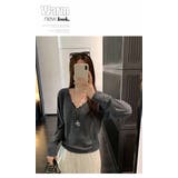 Vネックニットソー ニットセーター カジュアルトップス | WITCH | 詳細画像10