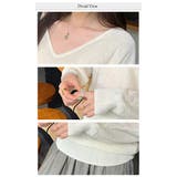 Vネックニットソー ニットセーター カジュアルトップス | WITCH | 詳細画像5