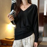 Vネックニットソー ニットセーター カジュアルトップス | WITCH | 詳細画像2