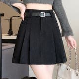 ブラック | コーデュロイ プリーツ ハイウエストミニスカート | WITCH