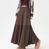 ブラウン | プリーツティアードスカート | WITCH