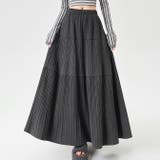 グレー | プリーツティアードスカート | WITCH