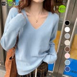 手番Vネックベーシックニットトップス | WITCH | 詳細画像1