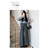 チェック柄ウール調ワイドパンツ Aラインロングパンツ | WITCH | 詳細画像9