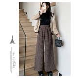 チェック柄ウール調ワイドパンツ Aラインロングパンツ | WITCH | 詳細画像13