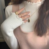 ホワイト | 裏起毛 ファー リブ ニット トップス | WITCH