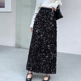 ブラック | スパンコールロングスカート | WITCH