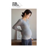 マタニティラウンドネック前ボタンリブニットトップス | WITCH | 詳細画像10 