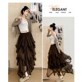 アシンメトリーフリルティアードチュールスカート | WITCH | 詳細画像18 