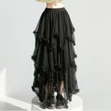 アシンメトリーフリルティアードチュールスカート | WITCH | 詳細画像4 