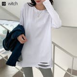 裾ダメージロングTシャツ 長袖 | WITCH | 詳細画像1 