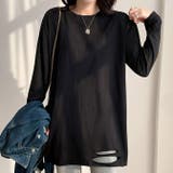 裾ダメージロングTシャツ 長袖 | WITCH | 詳細画像2 