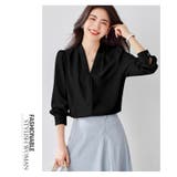 サテン風シャツブラウス Vネックトップス | WITCH | 詳細画像14 