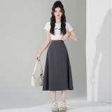 グレー | 春夏新作フレアスカートふんわりとしたフレアシルエット | WITCH