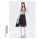 春夏 新作 裾レース サテンフレアミニスカート | WITCH | 詳細画像15 