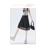 春夏 新作 裾レース サテンフレアミニスカート | WITCH | 詳細画像18 