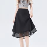 春夏 新作 裾レース サテンフレアミニスカート | WITCH | 詳細画像2 